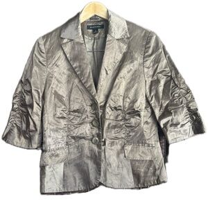 Periphery Metallic Chic Tailored Blazer 3/4 sleeves Ladies Size 8 Canadian Edgy